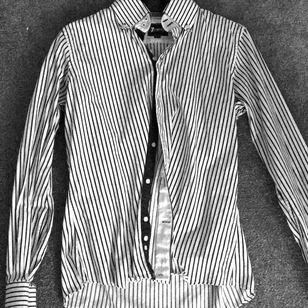 7 camacie slim fit medium men’s dress down shirt.